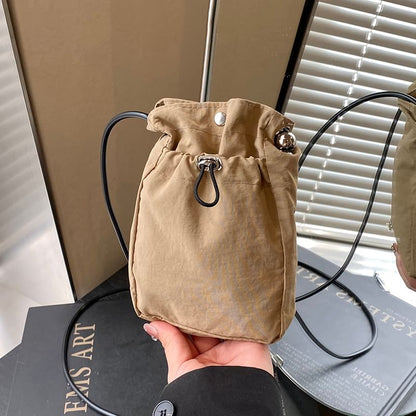 Drawstring Bucket Bag Plain