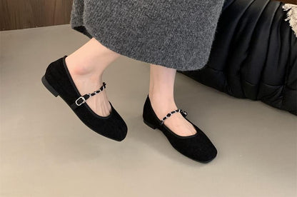 Square Toe Chained Mary Jane Shoes