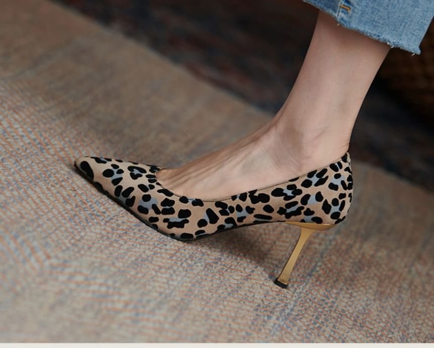 High Heel Leopard Pumps