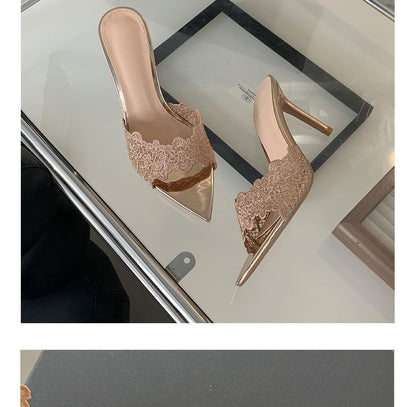 Stiletto Heel Pointy Slide Sandals