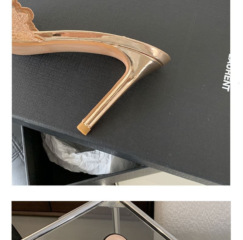 Stiletto Heel Pointy Slide Sandals