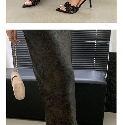 Stiletto Heel Pointy Slide Sandals