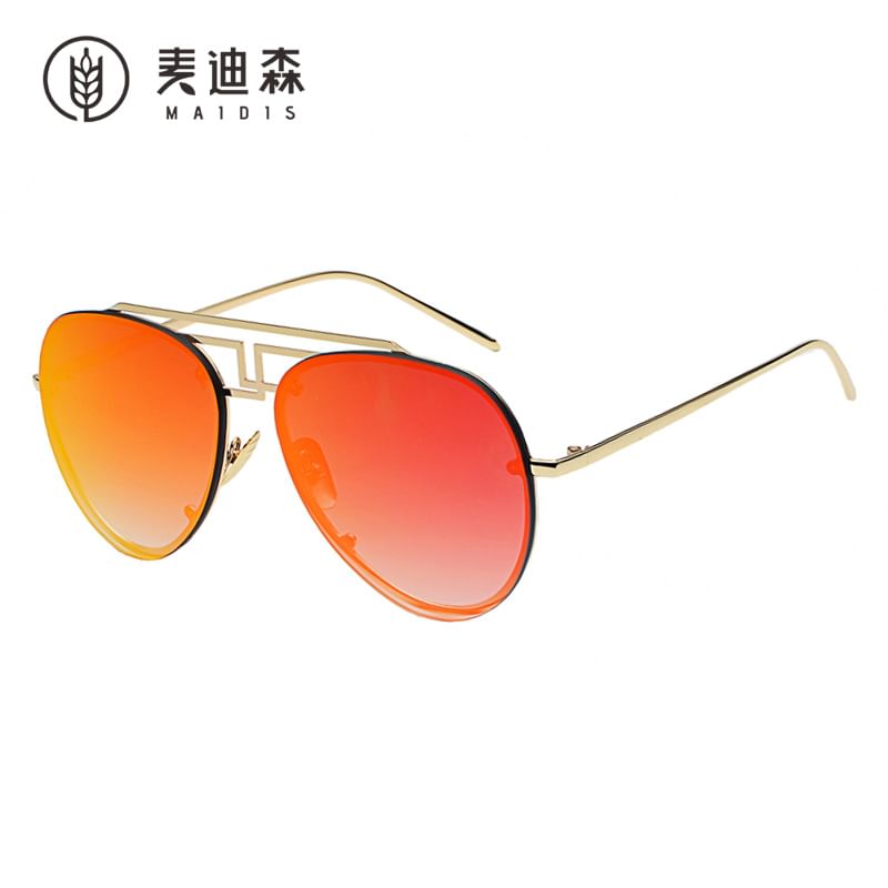 Double Bridge Metal Frame Sunglasses