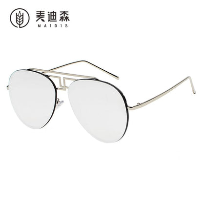 Double Bridge Metal Frame Sunglasses