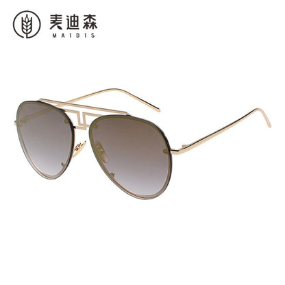 Double Bridge Metal Frame Sunglasses