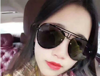 Double Bridge Metal Frame Sunglasses