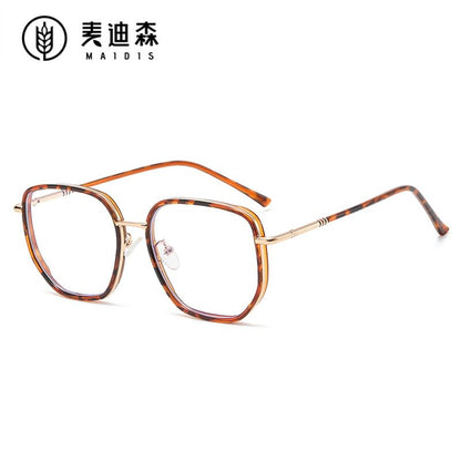 Square Metal Frame Blue Light Blocking Eyeglasses