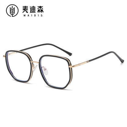 Square Metal Frame Blue Light Blocking Eyeglasses