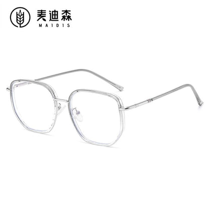 Square Metal Frame Blue Light Blocking Eyeglasses