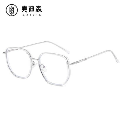 Square Metal Frame Blue Light Blocking Eyeglasses