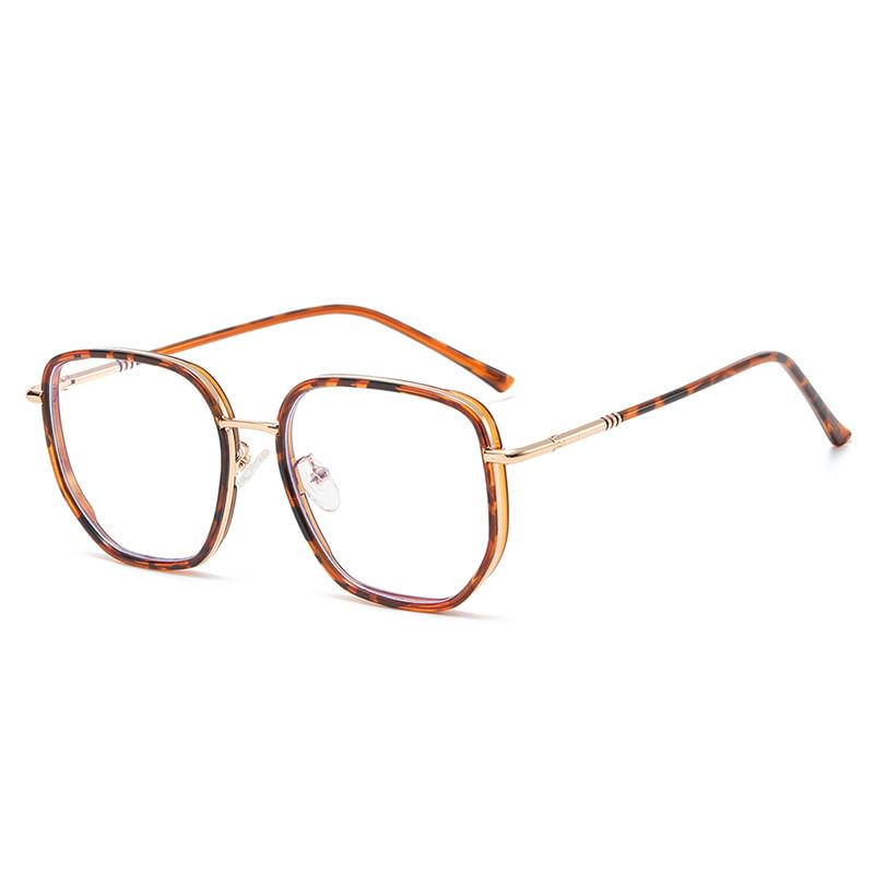 Square Metal Frame Blue Light Blocking Eyeglasses