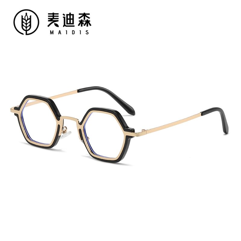 Geometric Metal Frame Blue Light Blocking Eyeglasses