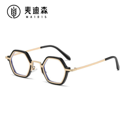 Geometric Metal Frame Blue Light Blocking Eyeglasses