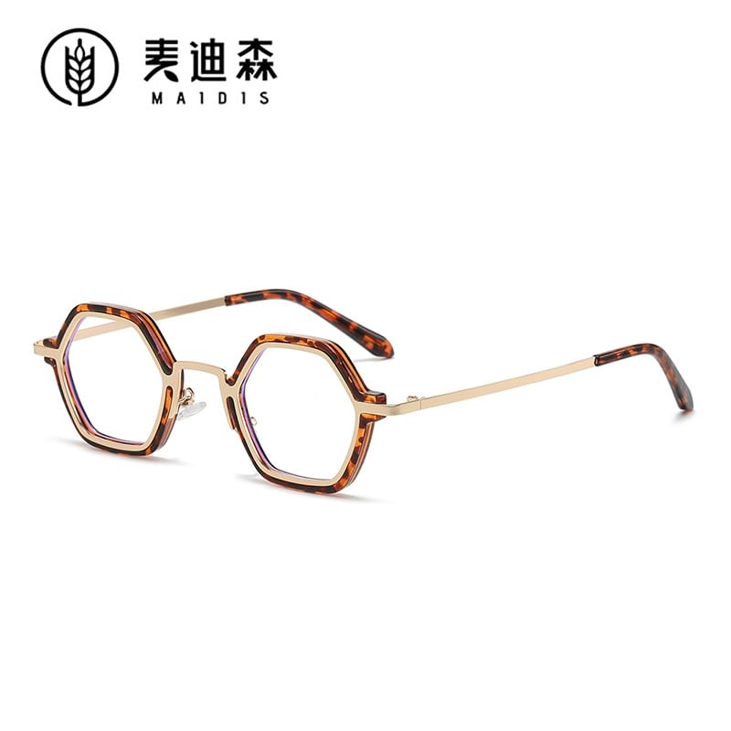 Geometric Metal Frame Blue Light Blocking Eyeglasses