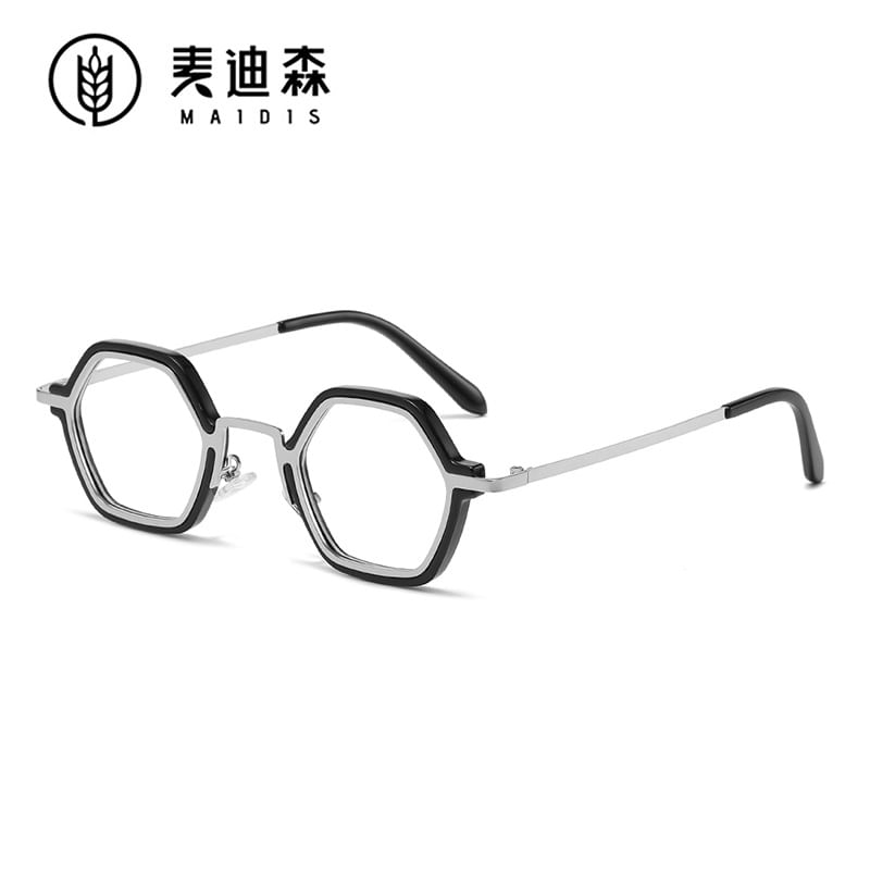 Geometric Metal Frame Blue Light Blocking Eyeglasses