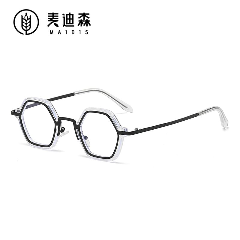 Geometric Metal Frame Blue Light Blocking Eyeglasses