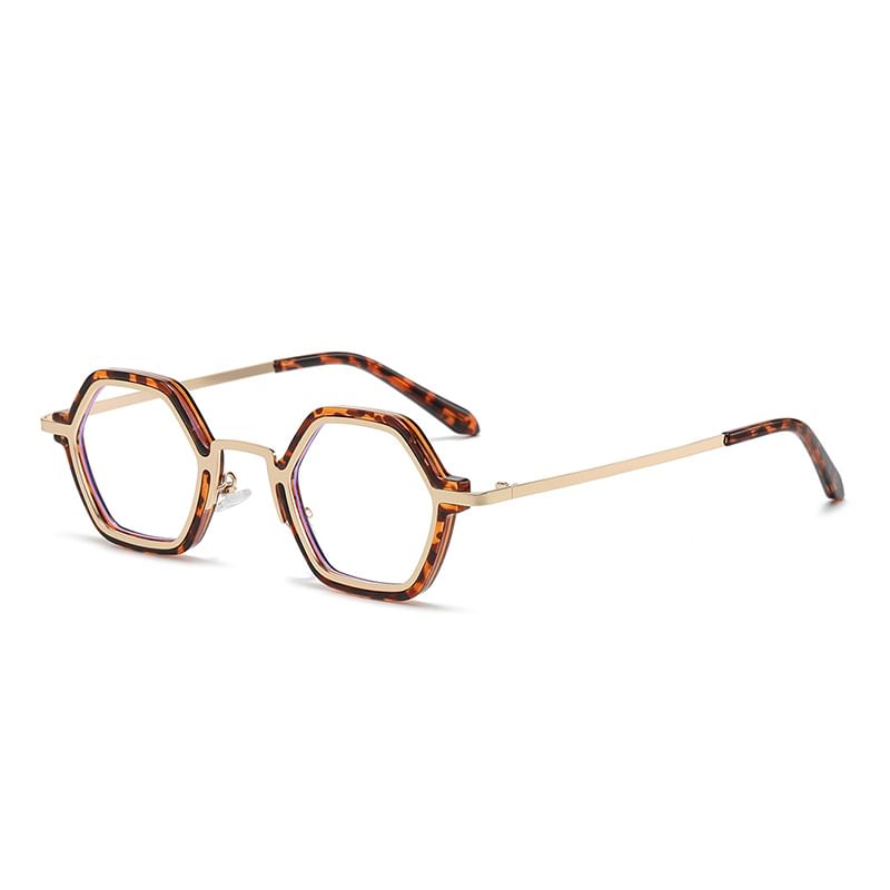 Geometric Metal Frame Blue Light Blocking Eyeglasses