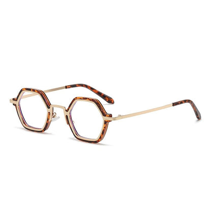 Geometric Metal Frame Blue Light Blocking Eyeglasses
