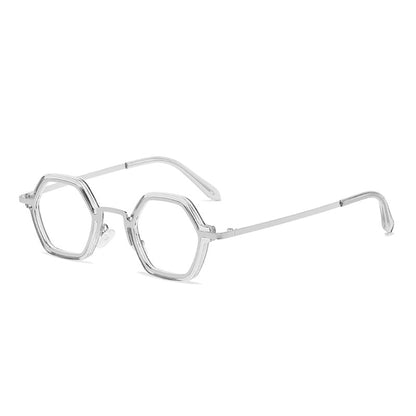Geometric Metal Frame Blue Light Blocking Eyeglasses