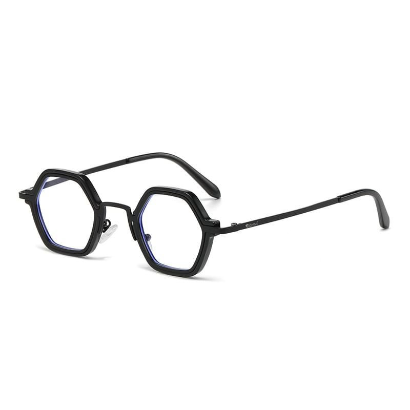 Geometric Metal Frame Blue Light Blocking Eyeglasses