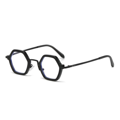 Geometric Metal Frame Blue Light Blocking Eyeglasses