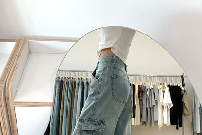 High Rise Wide Leg Cargo Pants