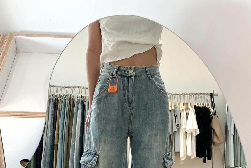 High Rise Wide Leg Cargo Pants
