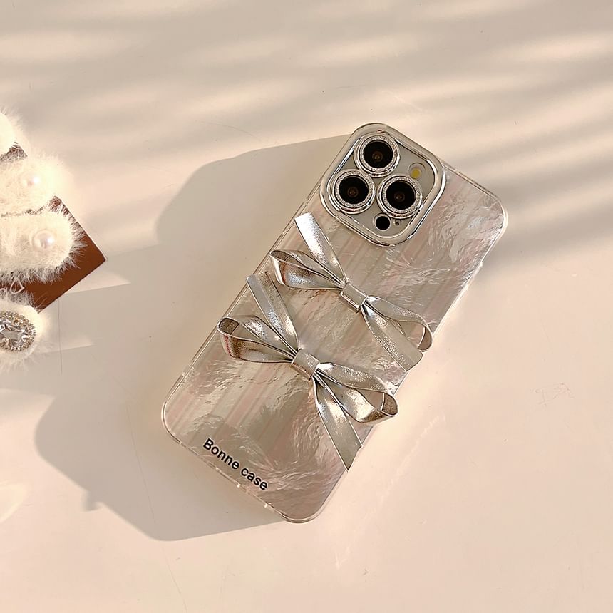 Ribbon Phone Case / Faux Pearl Strap / Set