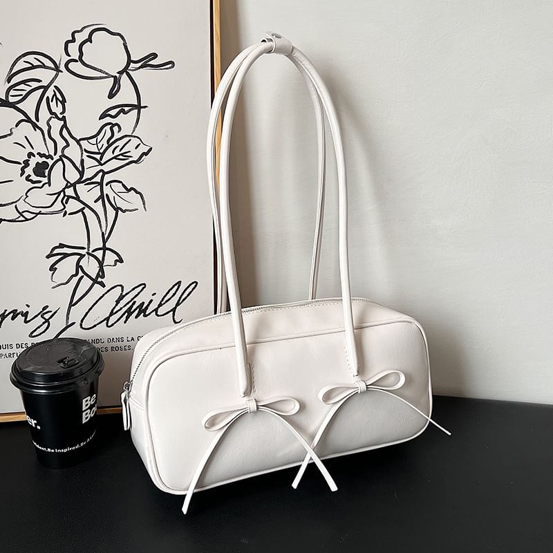 Shoulder Bow Faux Bag Leather