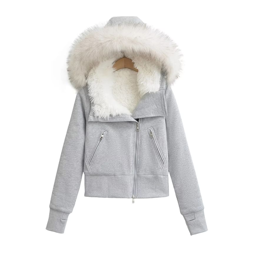 Faux Fur Zip-Up Parka