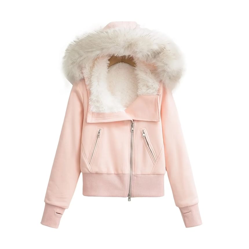 Faux Fur Zip-Up Parka