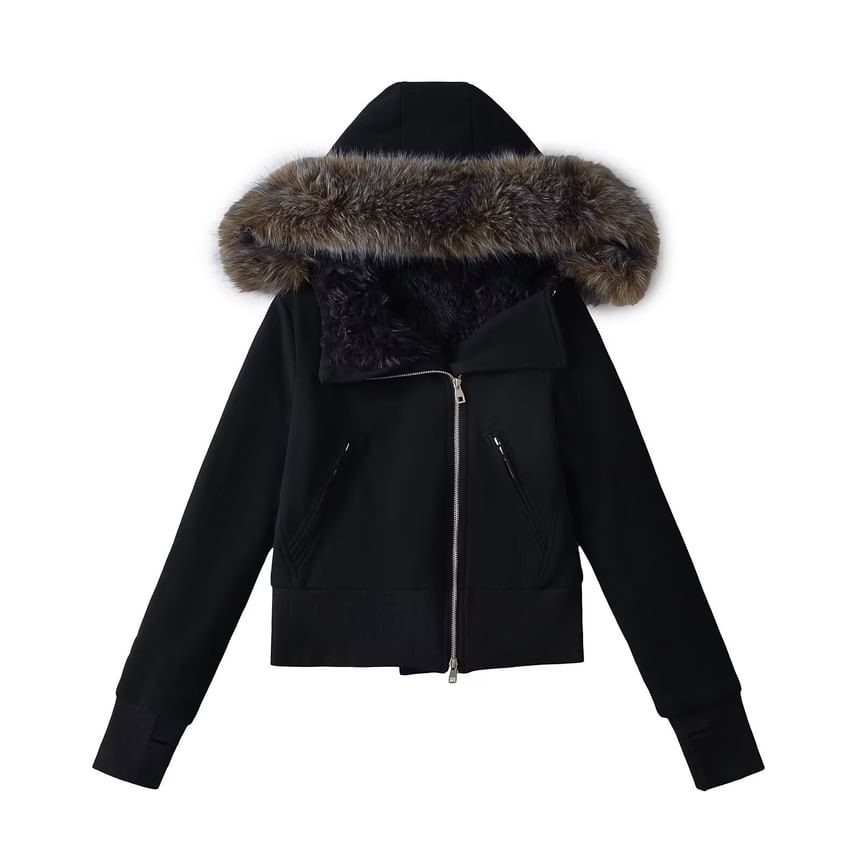 Faux Fur Zip-Up Parka
