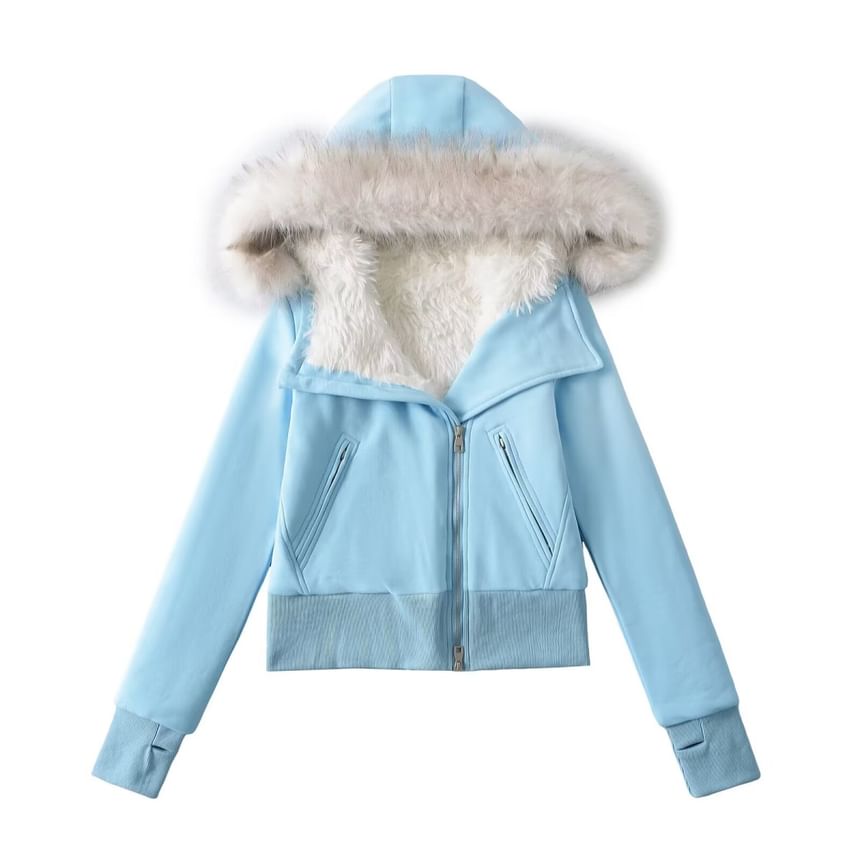 Faux Fur Zip-Up Parka