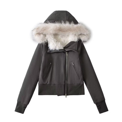Faux Fur Zip-Up Parka