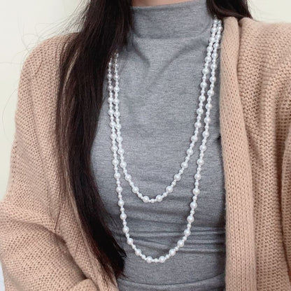 Faux Pearl Beaded Layered Necklace