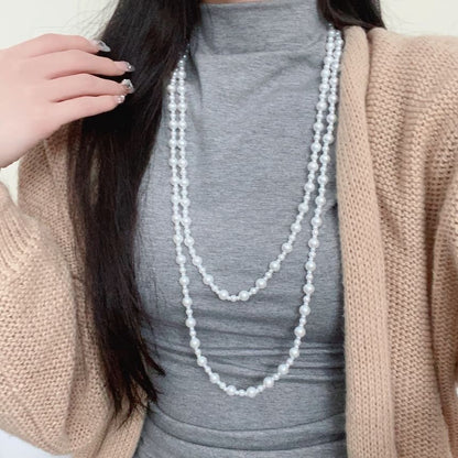 Faux Pearl Beaded Layered Necklace