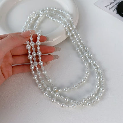 Faux Pearl Beaded Layered Necklace