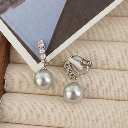 Faux Pearl Rhinestone Alloy Dangle Earring