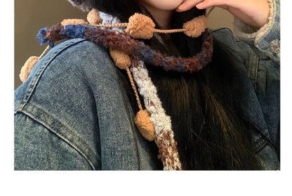 Bear Ear Panel Fluffy Knit Hat