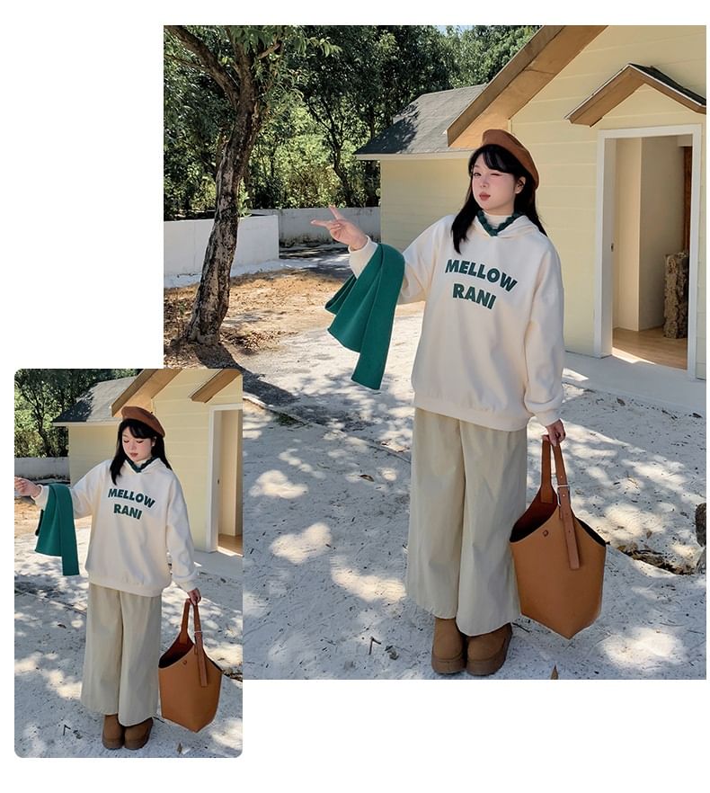 Plus Size Crew Neck Lettering Sweatshirt