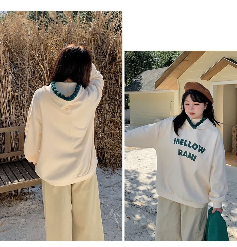 Plus Size Crew Neck Lettering Sweatshirt