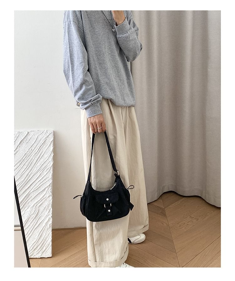 Multi-Pocket Drawstring Shoulder Bag
