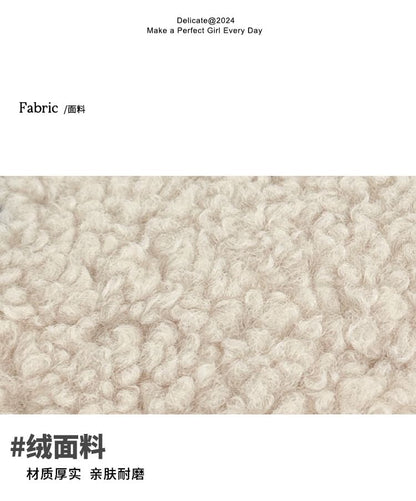 Heart Faux Shearling Crossbody Bag