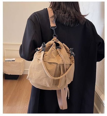 Multi-Pocket Drawstring Backpack