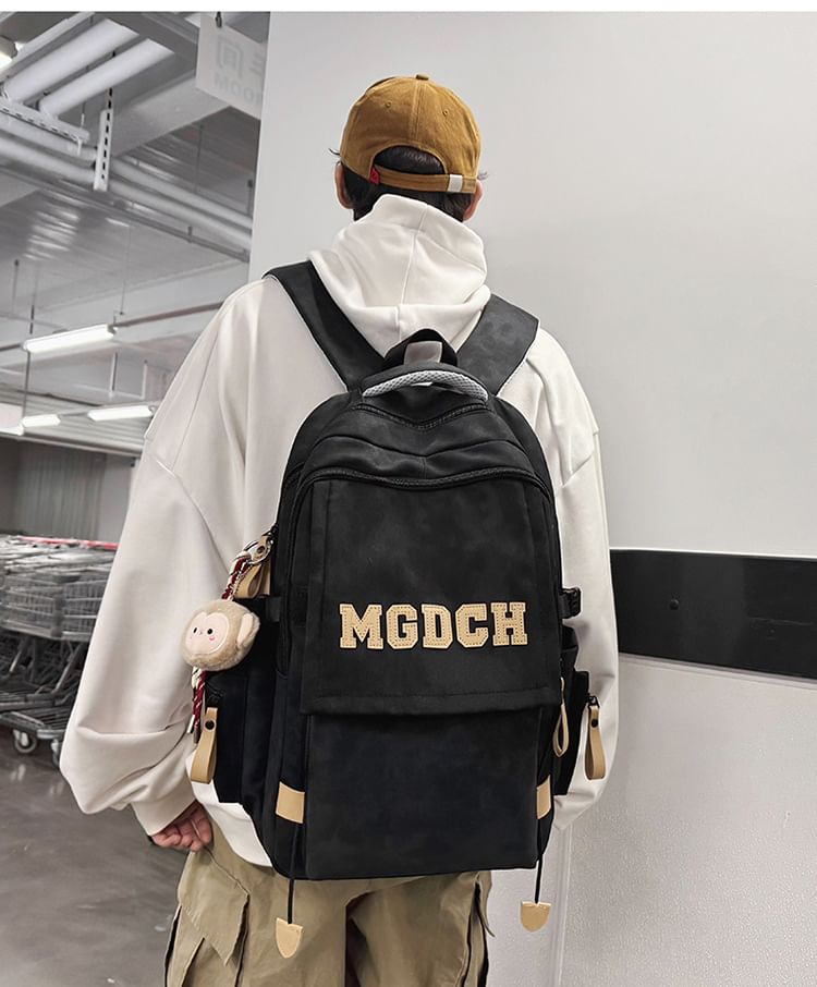 Tie Dye Lettering Applique Nylon Laptop Backpack / Bag Charm / Set