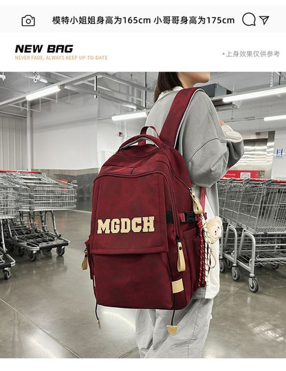 Tie Dye Lettering Applique Nylon Laptop Backpack / Bag Charm / Set