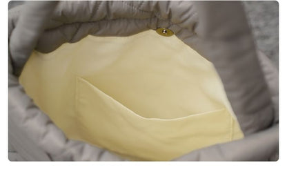 Plain Drawstring Quilted Tote Bag