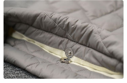 Plain Drawstring Quilted Tote Bag