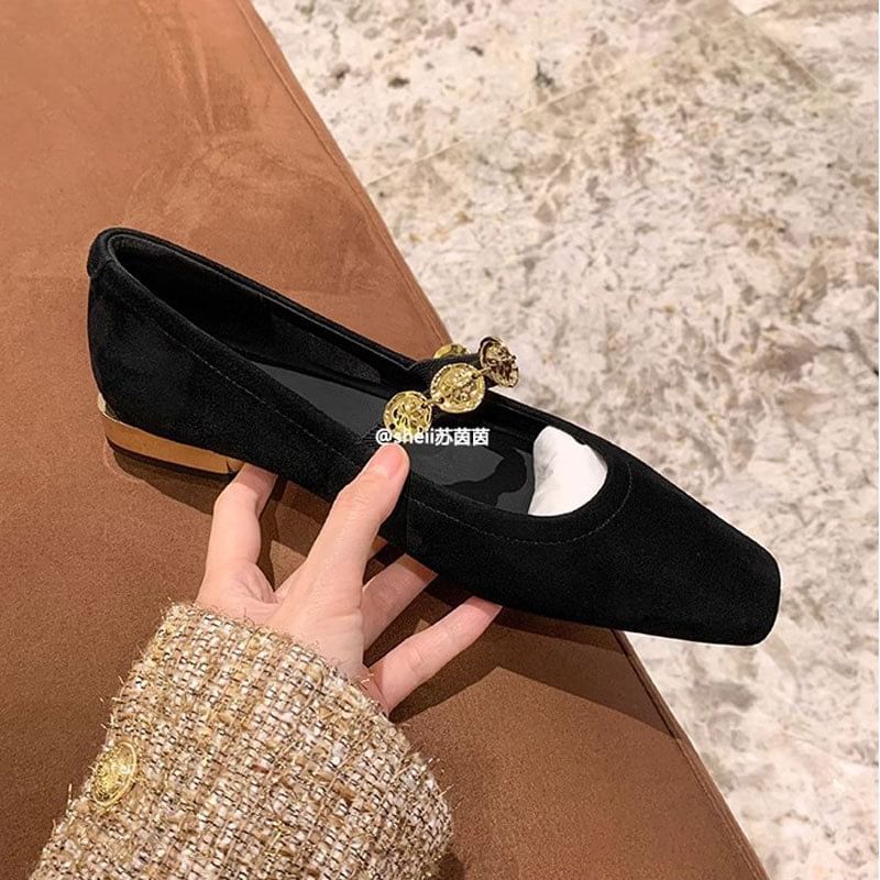 Heel Plain Low Accent Metal Mary Pumps Jane