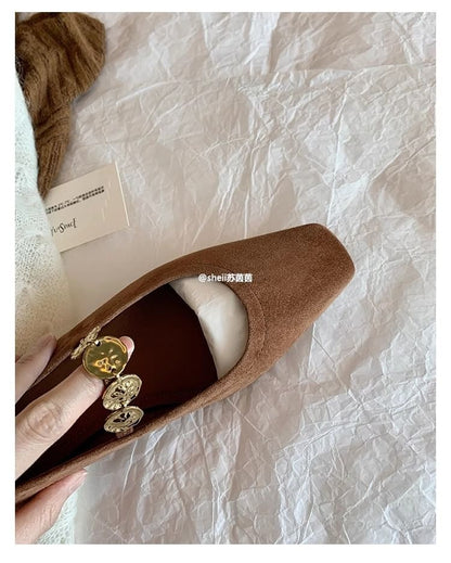 Heel Plain Low Accent Metal Mary Pumps Jane